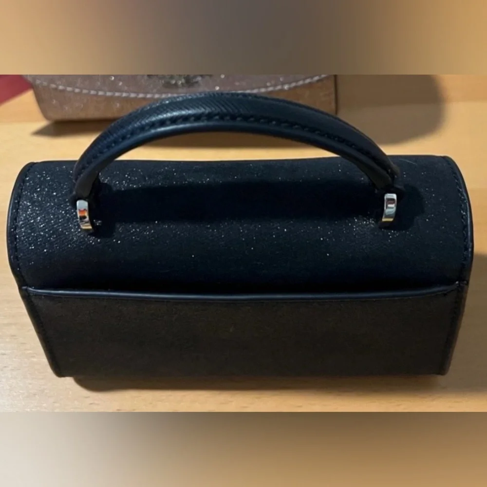Kate Spade Darcy Black Glitter Micro Mini Purse NWOT